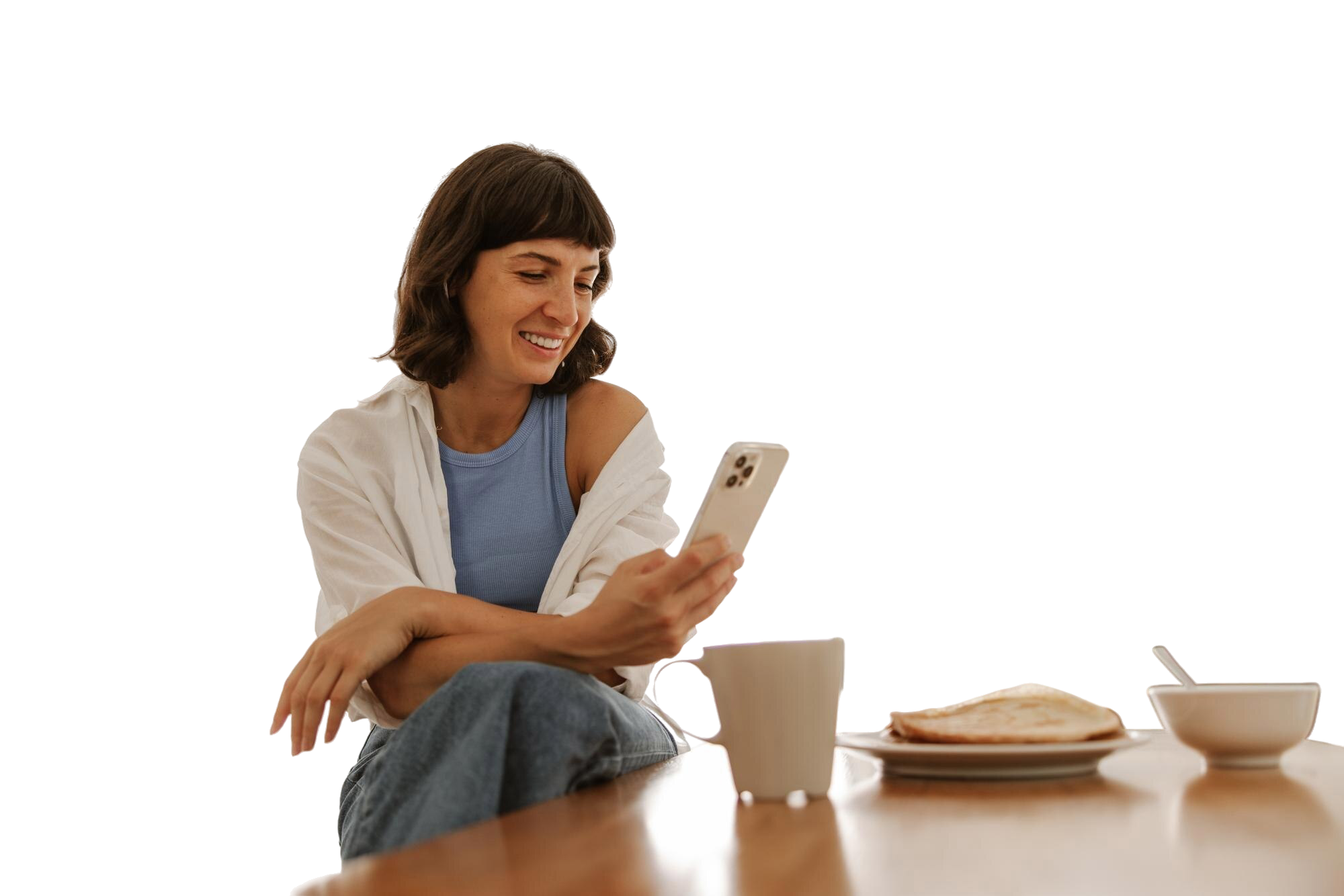 Mulher usando celular